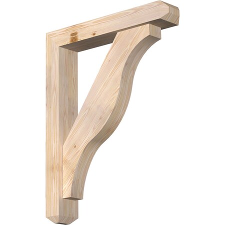 Ekena Millwork Funston Craftsman Smooth Bracket w/ Offset Brace, Douglas Fir, 5 1/2"W x 30"D x 38"H BKT0604X30X38FST04SDF